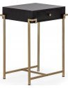 Table de nuit chic en bois et métal doré