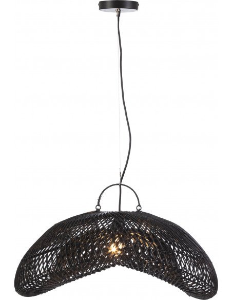 Lampe suspendue chic rotin épuré