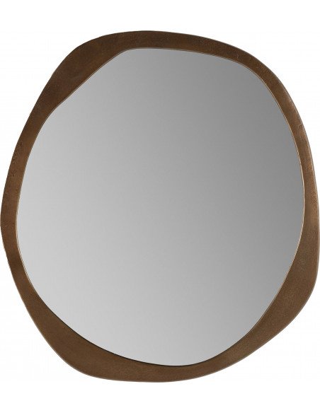 Miroir Rond Éclat Doré Fin