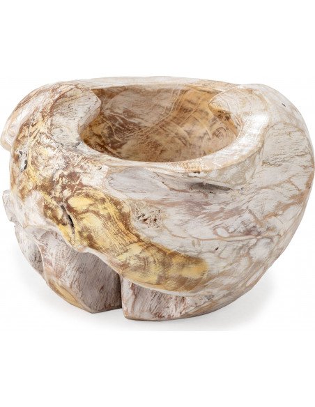 Bol teck blanc déco élégant