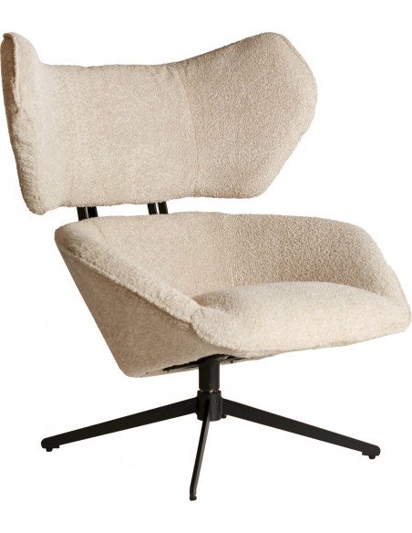 Fauteuil Privas crème style Art Déco pivotant