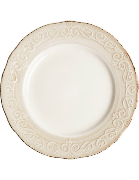 Assiette Faïence Blanche Style Shabby