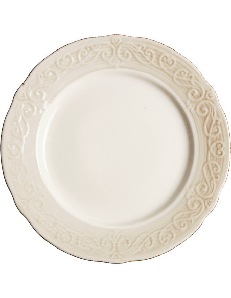 Assiette élégante blanche shabby chic
