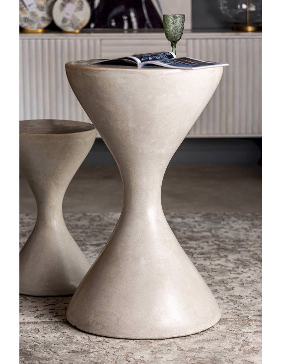 Table d'appoint Telfs design gris en ciment contemporain