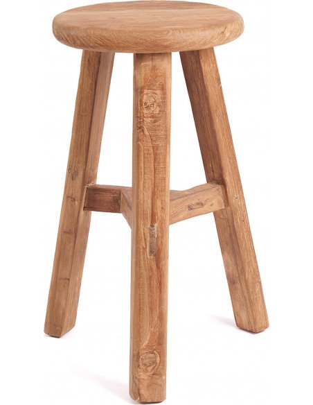 Tabouret bar Fusuma en teck recyclé pour extérieur