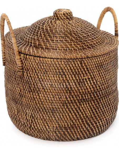Panier de rangement rotin marron