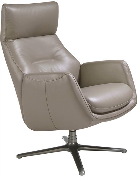 Fauteuil pivotant cuir anthracite Angel Cerda