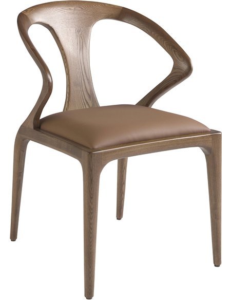 Chaise de salle à manger en noyer et polypiel