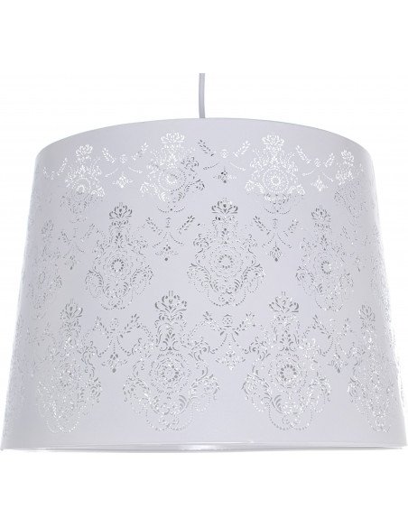 Suspension métal blanc motif floral