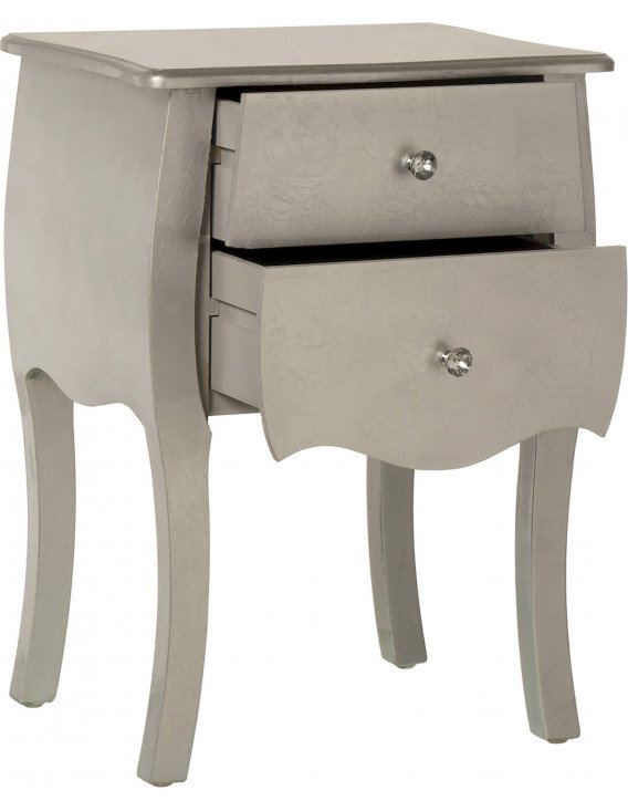 Commode petite taille argent et bois