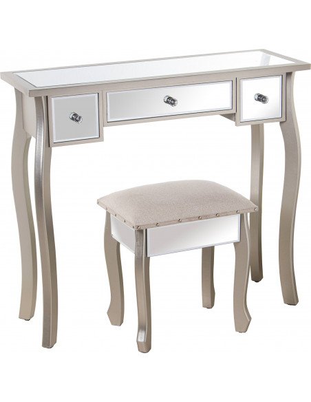 Console miroir bois élégante