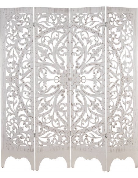 Paravent blanc en bois