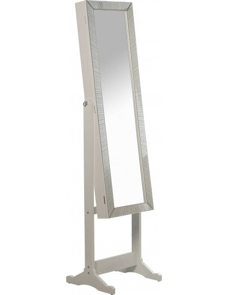 Miroir sur pied blanc
