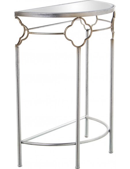 Console demi-lune Life Like avec surface en verre