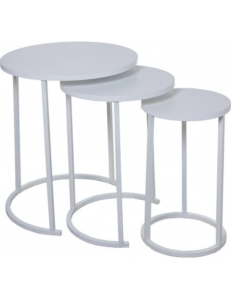 Table d'appoint blanche en bois