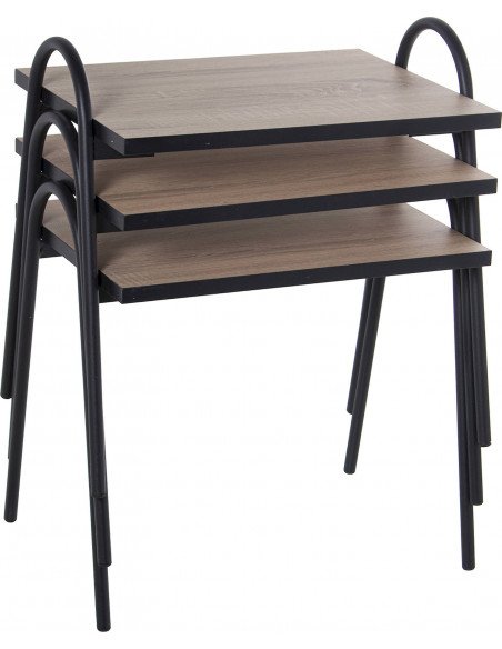 Table d'appoint chêne et noir