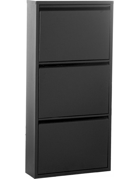 Zapatero métal noir 3 tiroirs