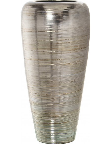 Vase céramique argenté