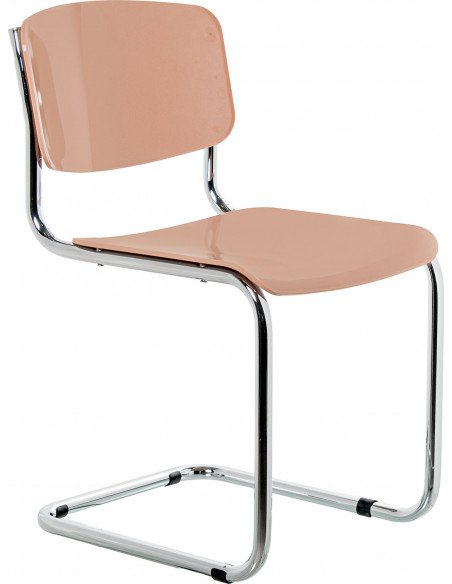 Chaise rose et métal