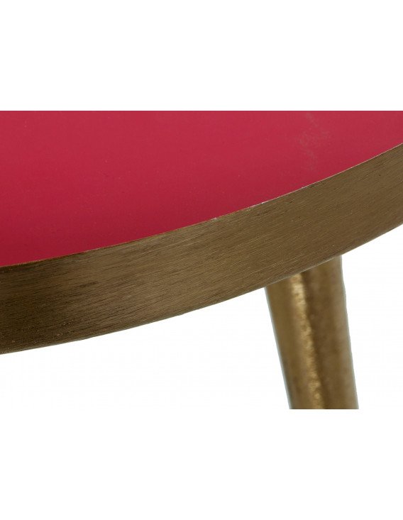 Table moderne en métal rouge