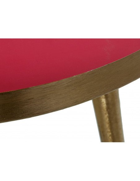 Table moderne en métal rouge