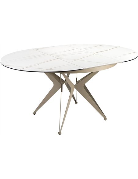 Table ronde extensible marbrée