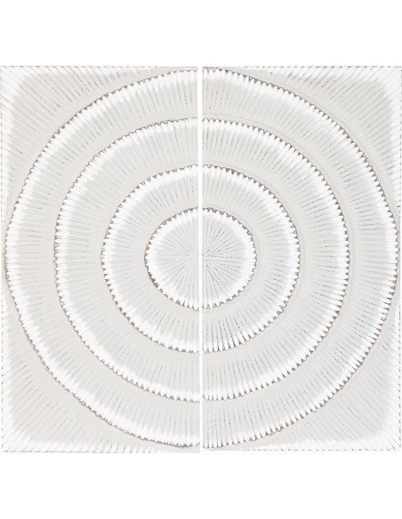 Déco murale cercles 3D en bois MDF gris blanc
