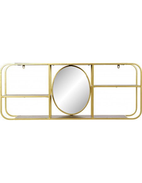 Miroir métal doré avec étagères