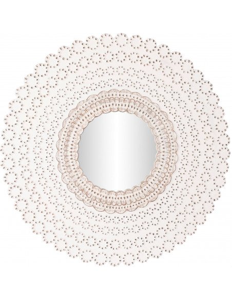 Miroir blanc effet dentelle