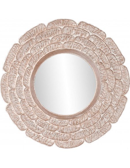 Miroir rond blanc naturel