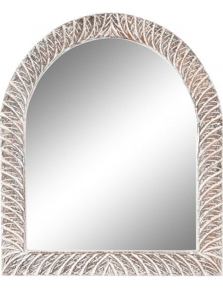 Miroir bohème blanc sculpté