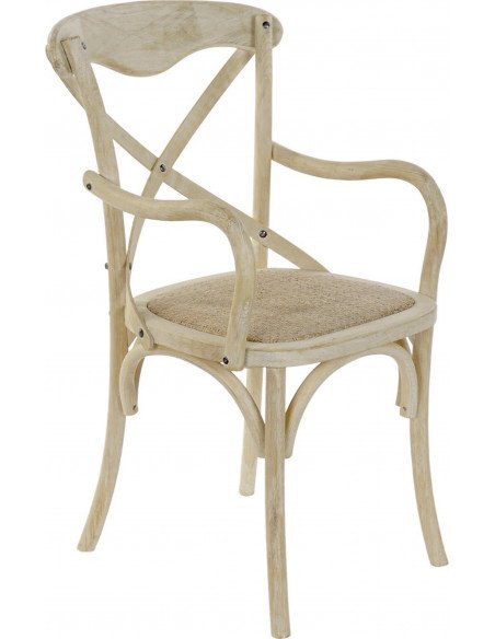 Chaise rotin blanc effet vieilli