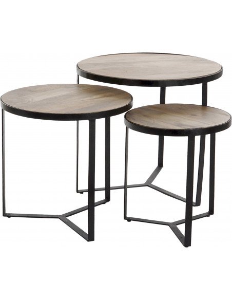 Tables d'appoint élégantes métal et bois