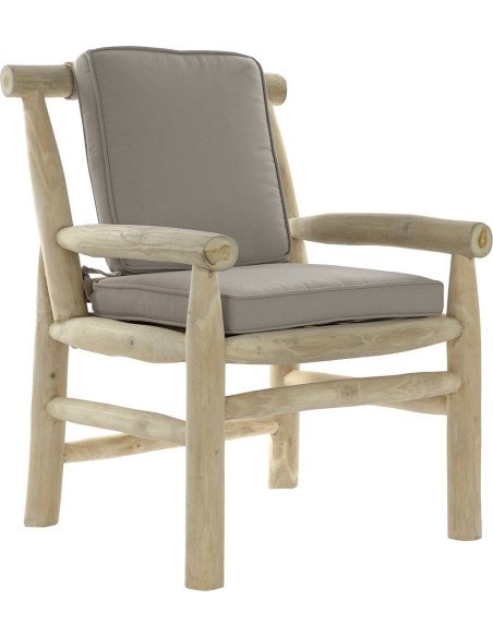 Fauteuil en teck couleur gris naturel