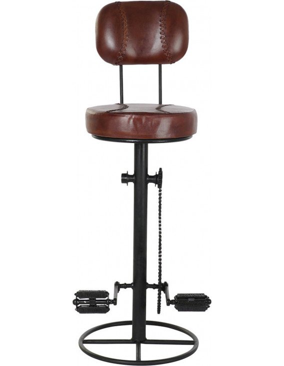 Siège haut métal et cuir par Meti