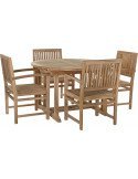 Ensemble meuble extérieur teck marron