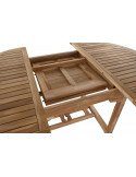 Ensemble de jardin teck naturel marron 5 pièces