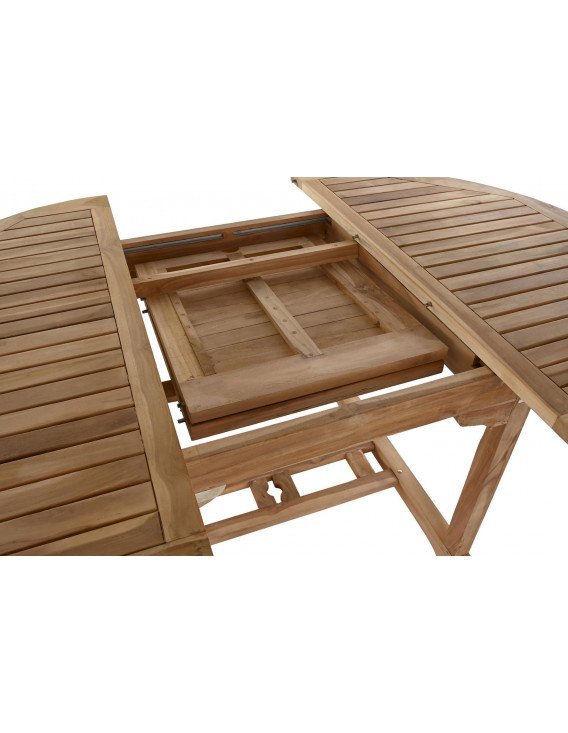 Ensemble de jardin teck naturel marron 5 pièces