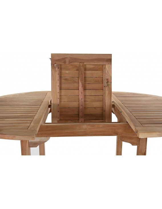Ensemble de jardin teck naturel marron 5 pièces