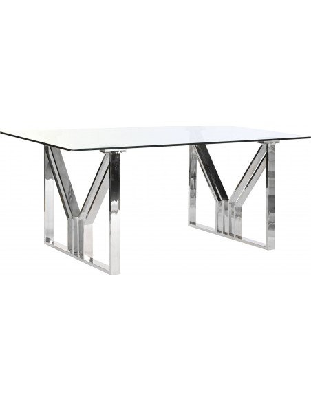 Table élégante métal argenté