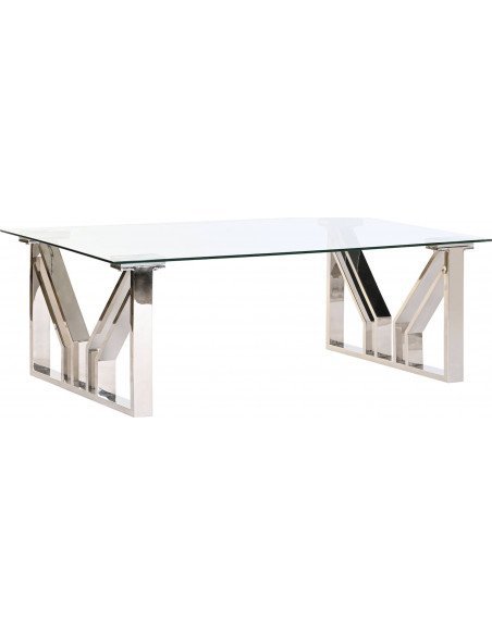 Table basse verre transparent