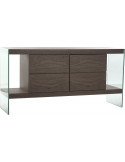 Buffet marron en MDF avec verre