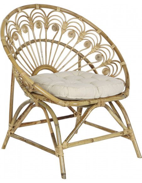 Fauteuil rotin blanc