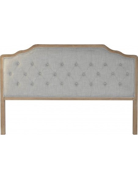 Tête de lit lin gris capitonné