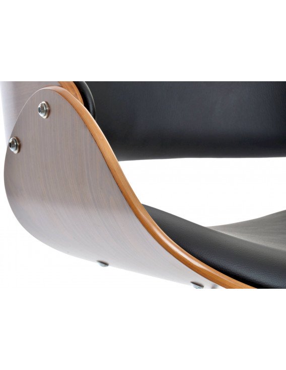 Tabouret de bar ajustable en noyer et PU