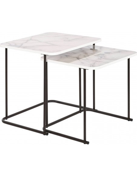 Table d'appoint MDF blanc noir