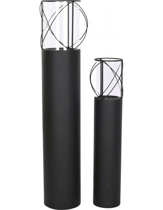 Porte-bougies / Bougeoir Décoratif En Métal Noir – Style Moderne / Design - Décoration