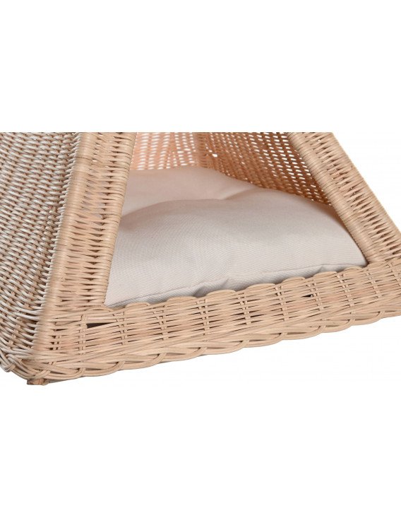 Couchage élégant en rotin pour animal