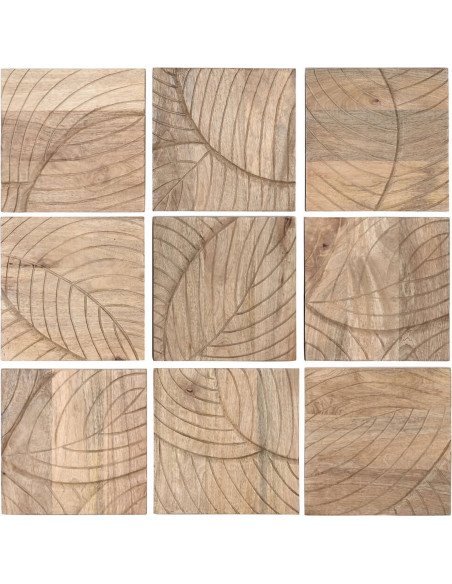 Ornement mural feuille MDF nature