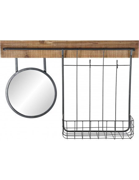 Miroir mural rangement métal noir